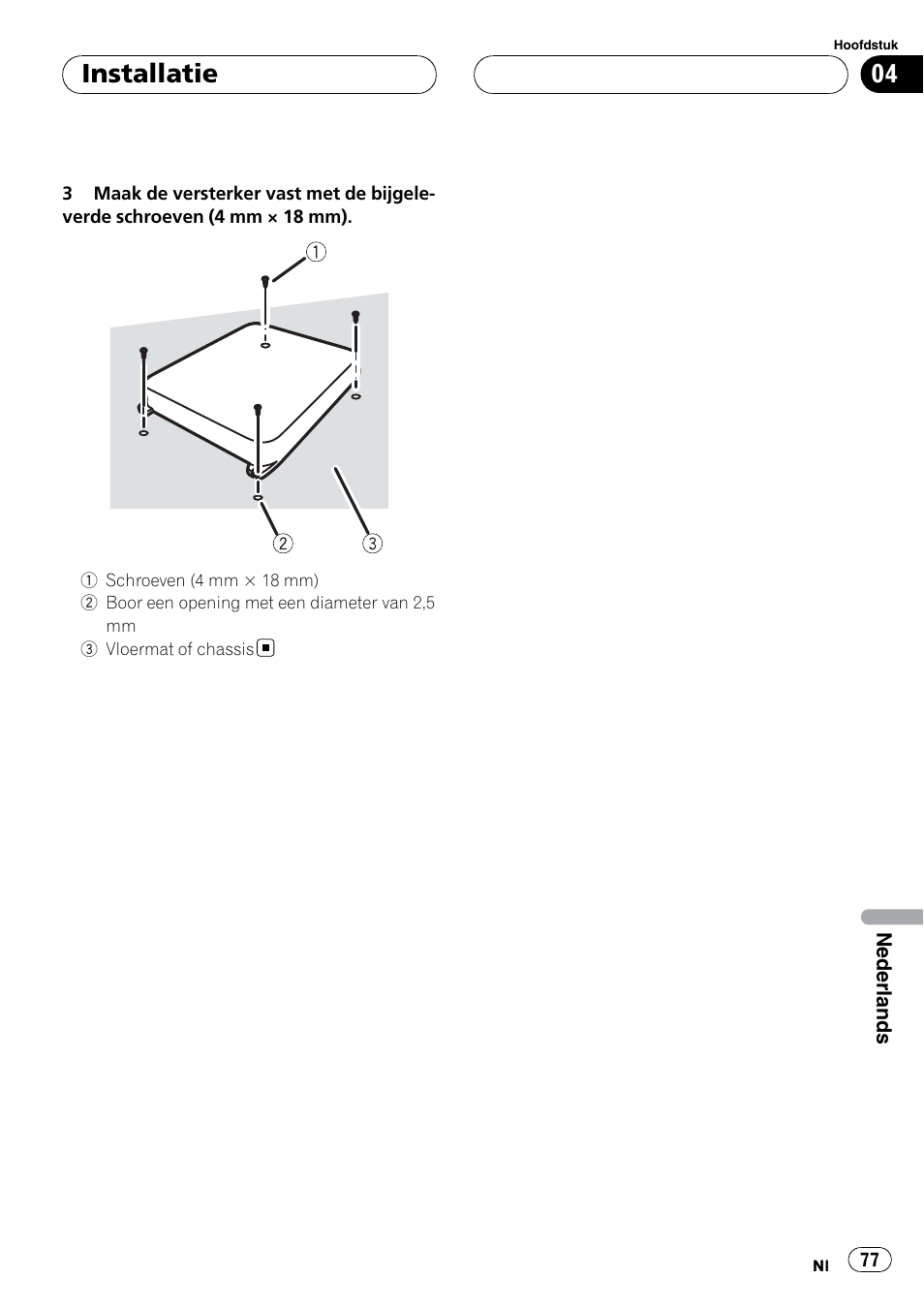 Installatie | Pioneer GM-5400T User Manual | Page 77 / 96