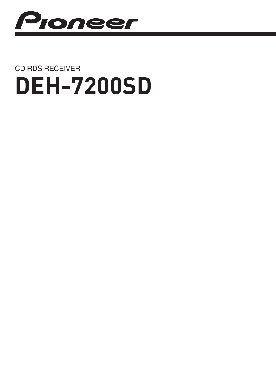 Pioneer DEH-7200SD User Manual | 28 pages