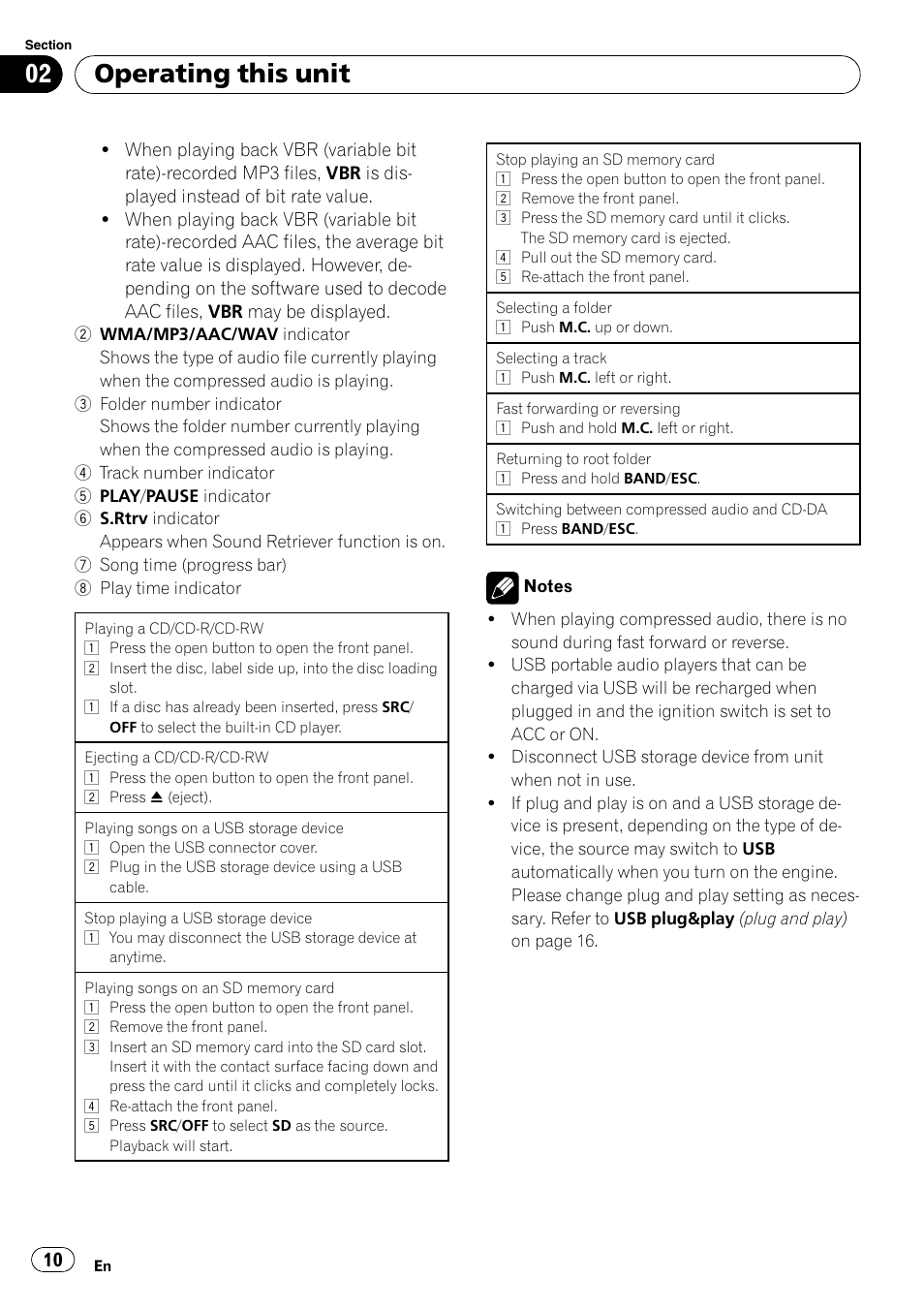 Operating this unit | Pioneer DEH-7200SD User Manual | Page 10 / 28