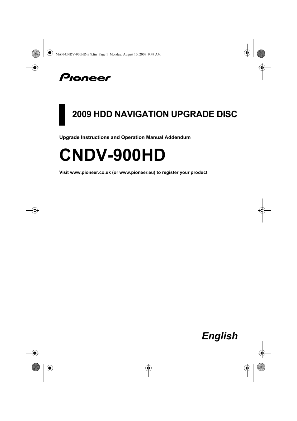 Pioneer CNDV-900HD User Manual | 24 pages