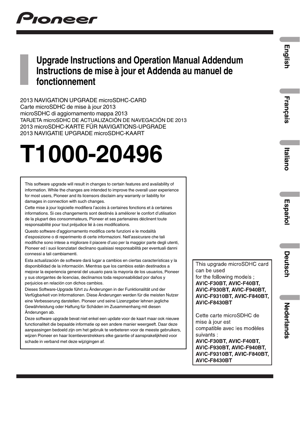 Pioneer AVIC-F9310BT User Manual | 128 pages