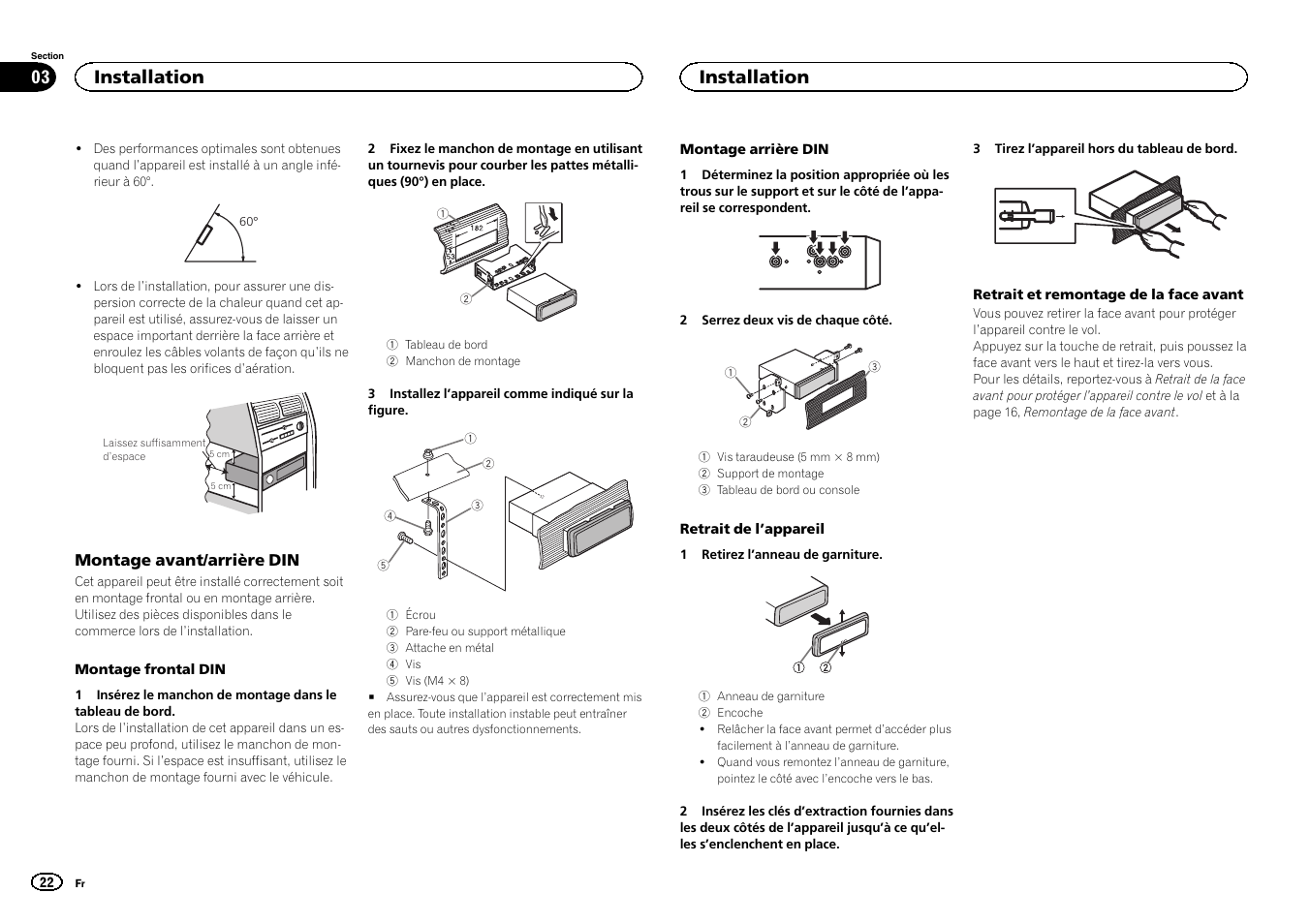 Installation | Pioneer DEH-141UB User Manual | Page 22 / 100