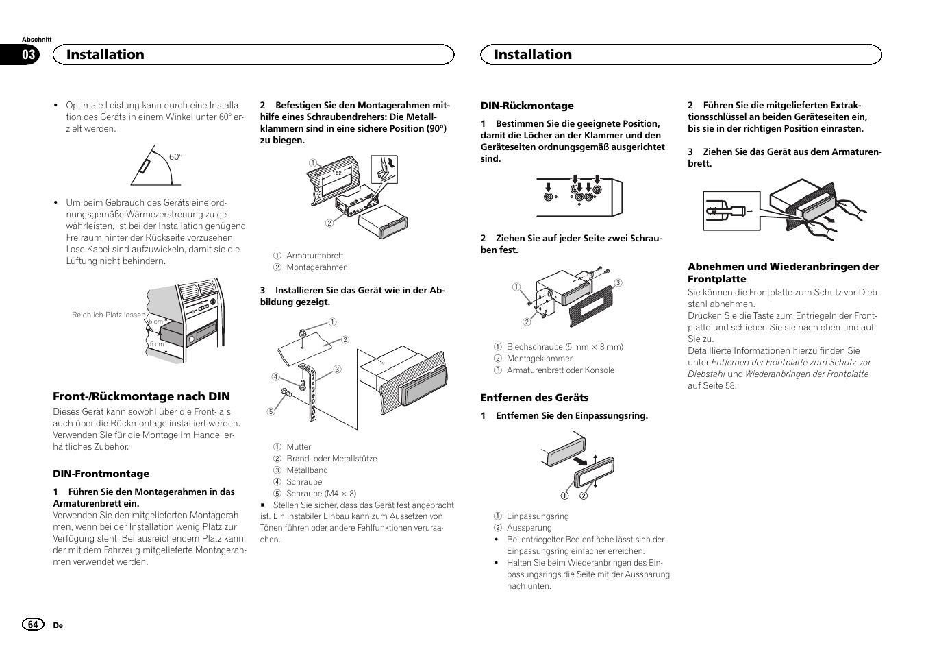 Installation | Pioneer DEH-141UB User Manual | Page 64 / 100