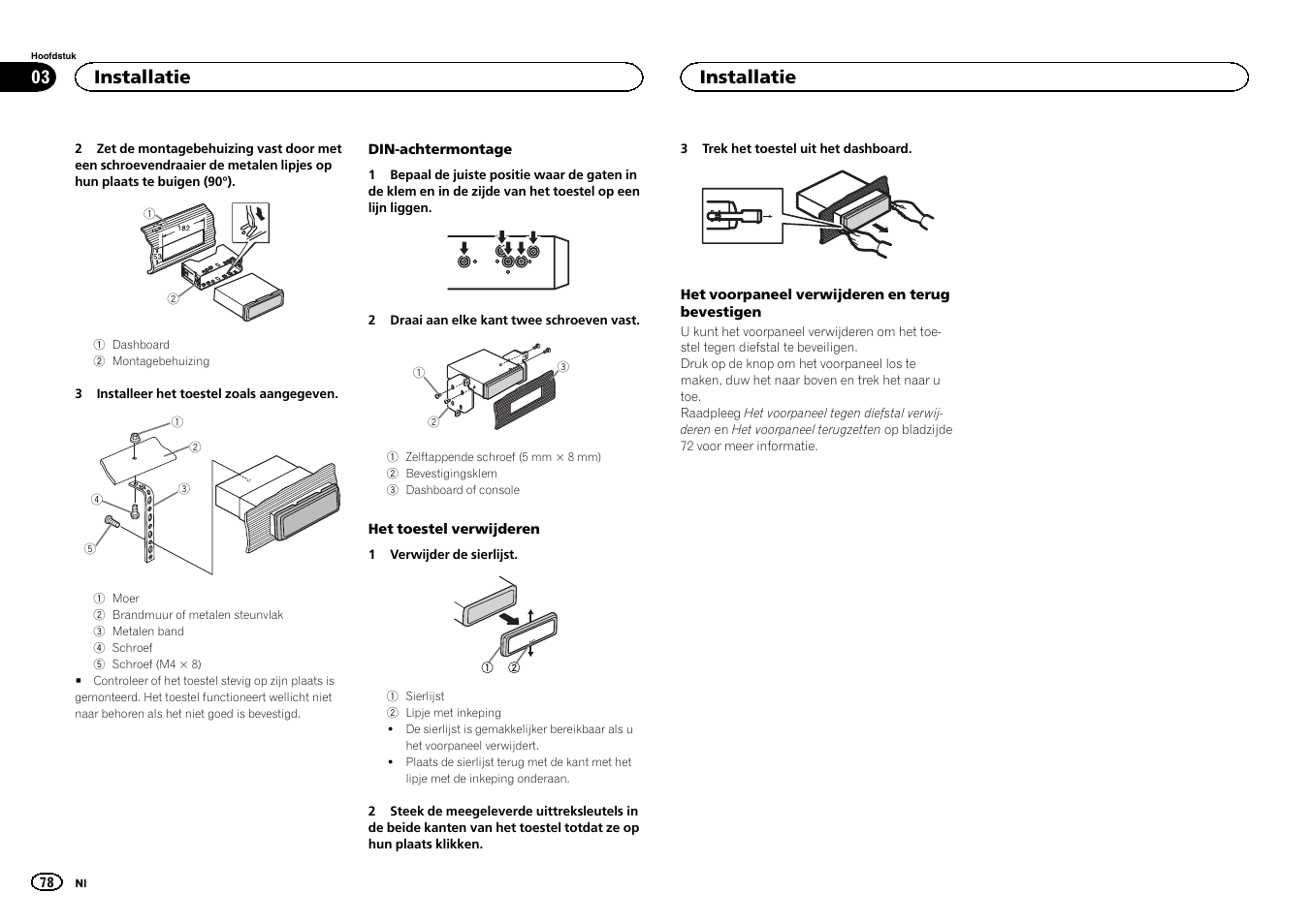Installatie | Pioneer DEH-141UB User Manual | Page 78 / 100