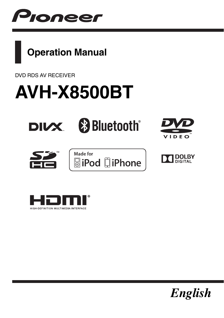 Pioneer AVH-X8500BT User Manual | 100 pages