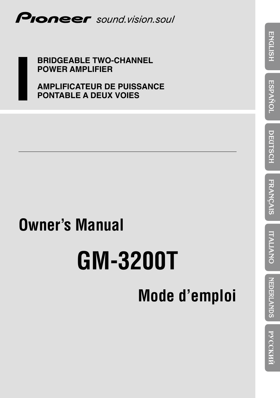 Pioneer GM-3200T User Manual | 85 pages