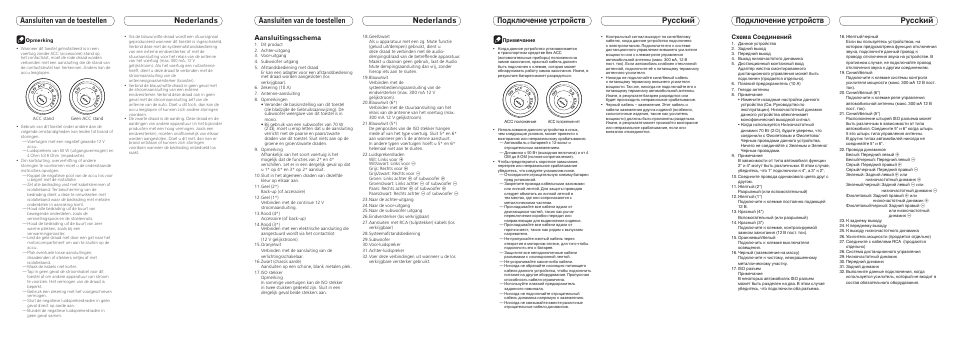 Aansluitingsschema, Схема соединений | Pioneer DEH-7200SD User Manual | Page 8 / 8