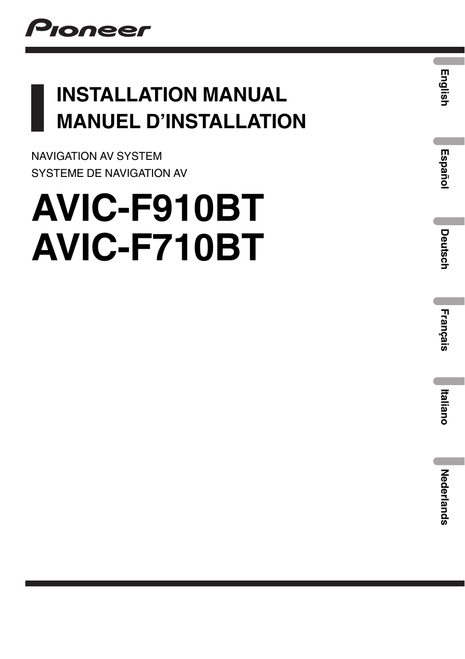 Pioneer AVIC-F710BT User Manual | 170 pages