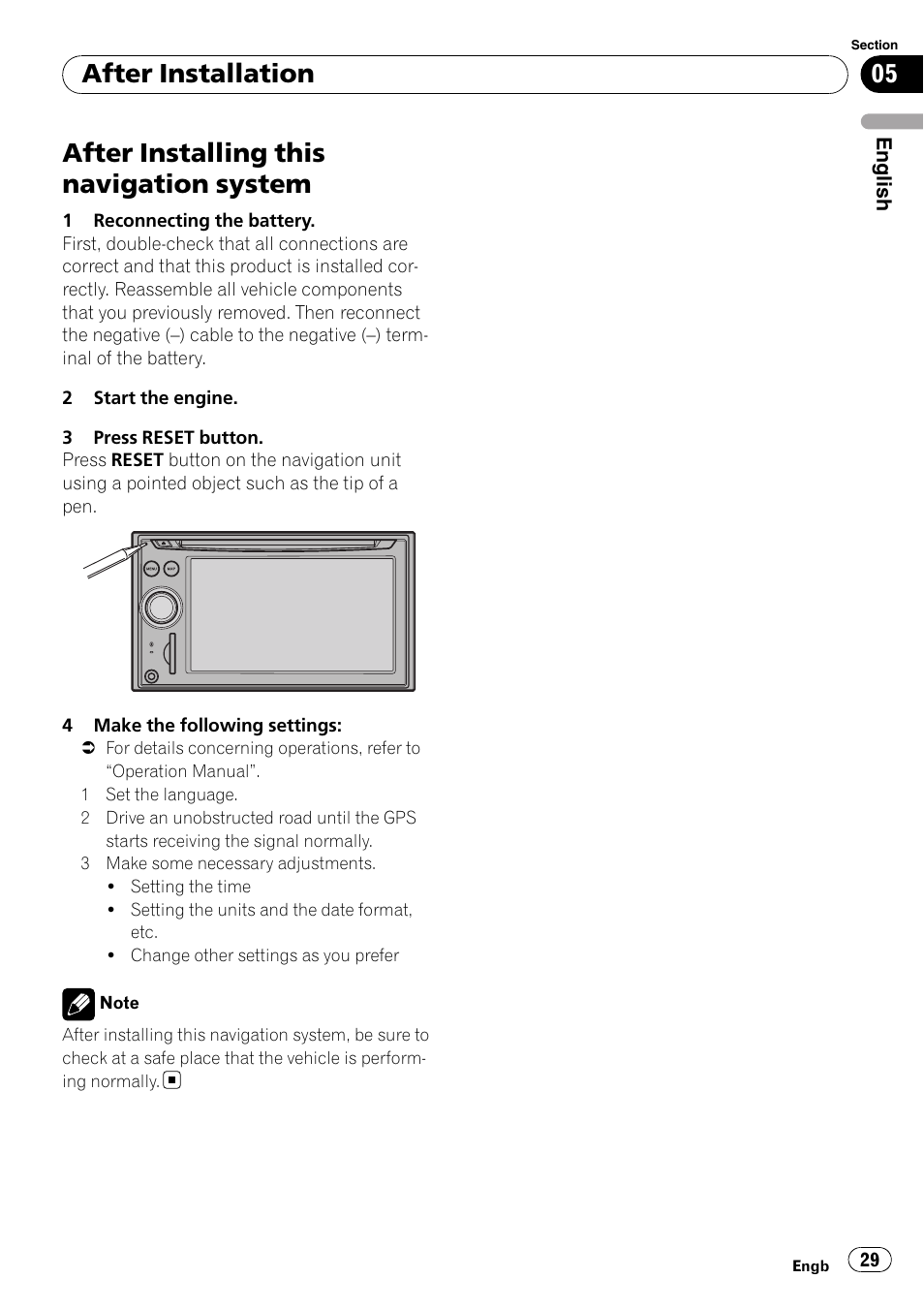 After installing this navigation system, After installation | Pioneer AVIC-F710BT User Manual | Page 29 / 170