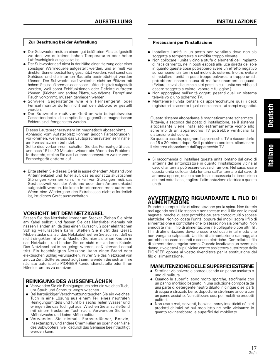 Pioneer S-W80S-QL User Manual | Page 17 / 52