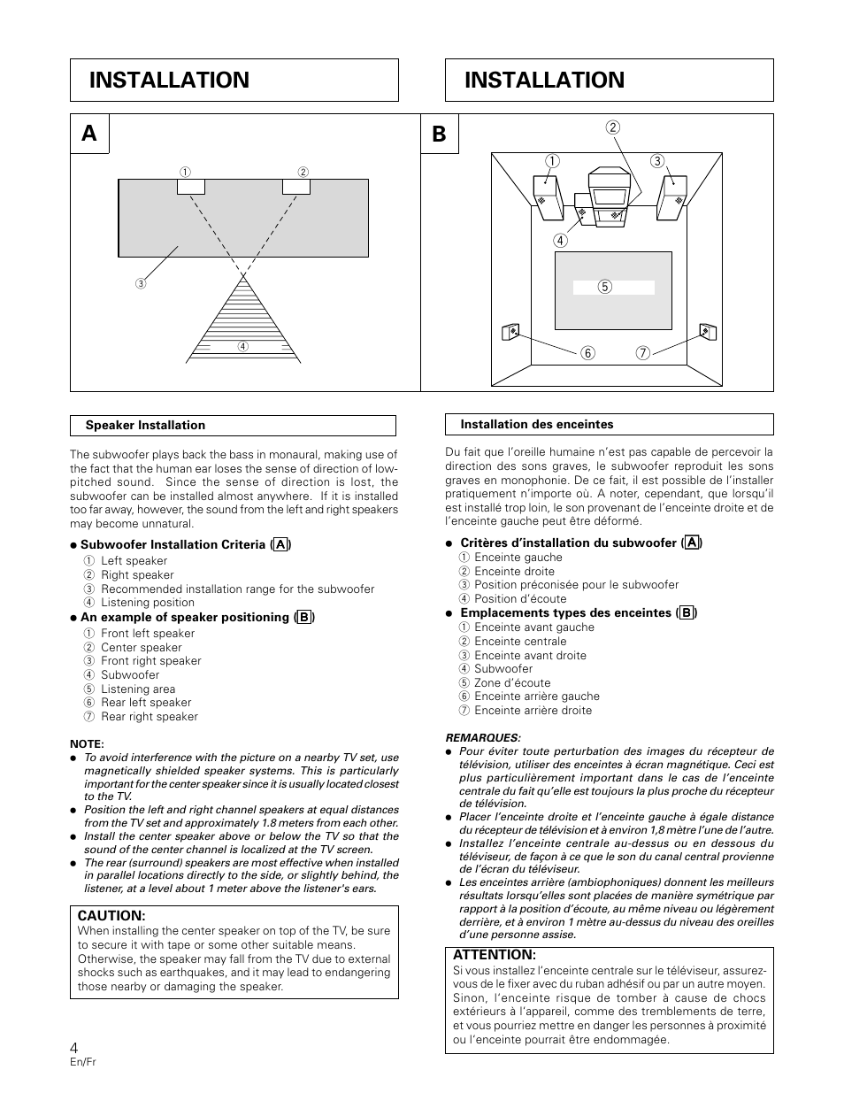 Installation a b, Installation | Pioneer S-W80S-QL User Manual | Page 4 / 52