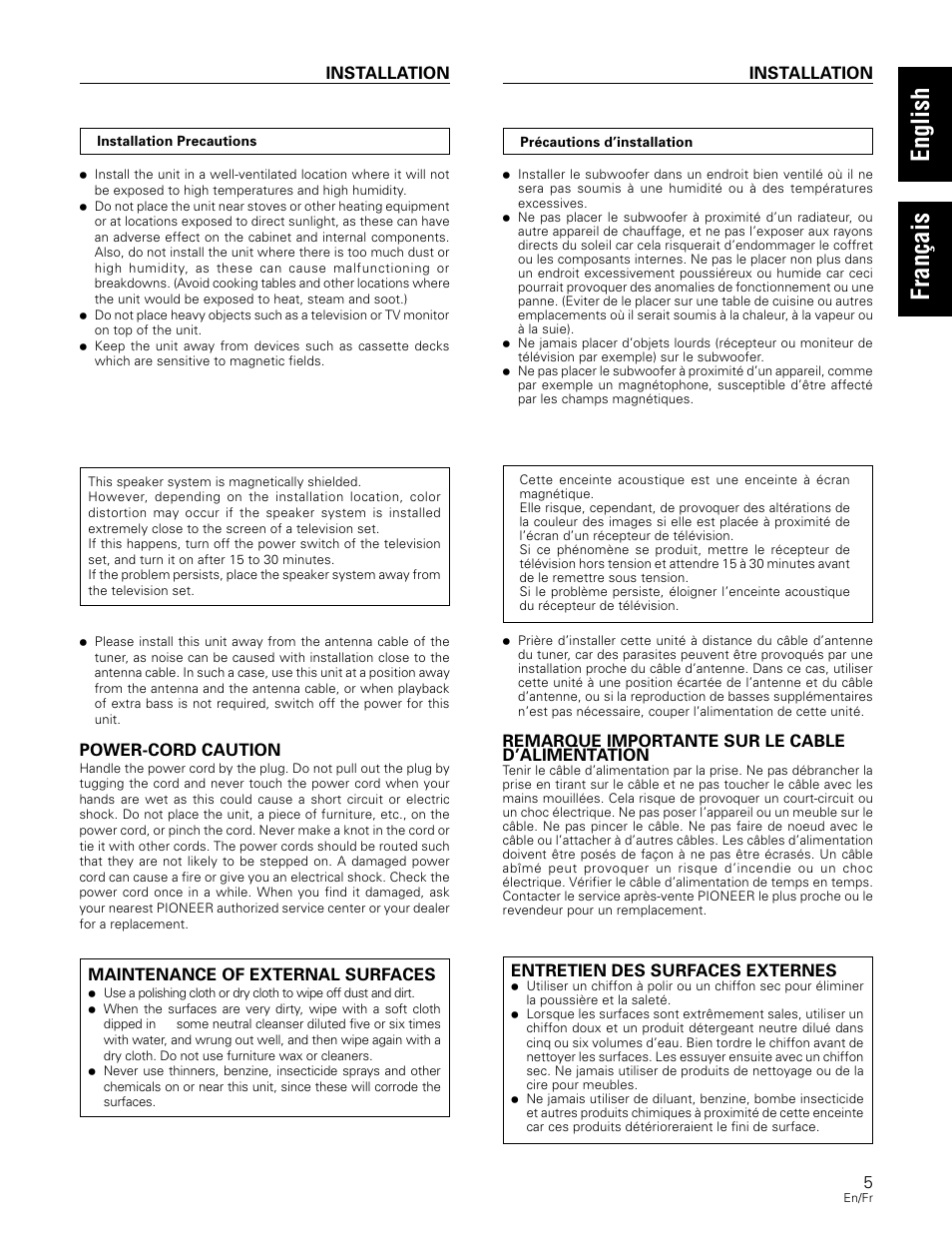 Pioneer S-W80S-QL User Manual | Page 5 / 52