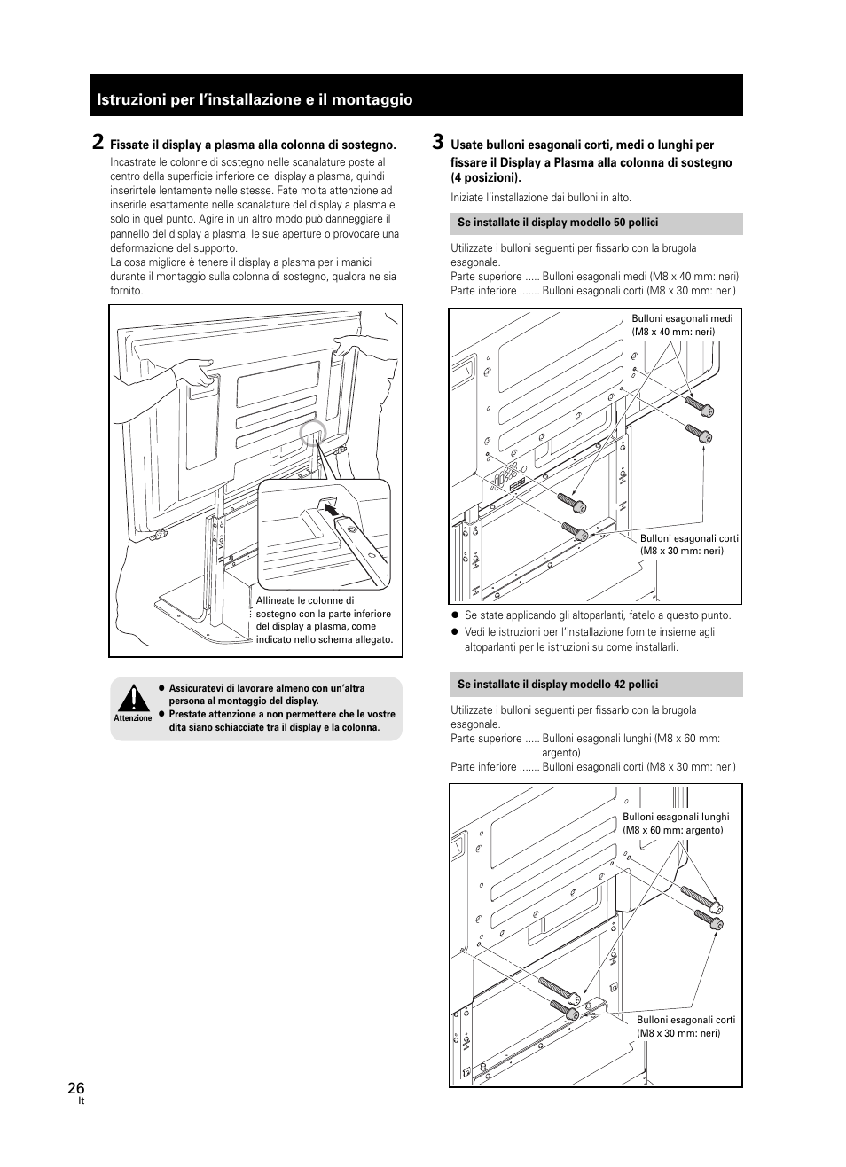 Istruzioni per l’installazione e il montaggio | Pioneer PDK-FS07 User Manual | Page 26 / 44