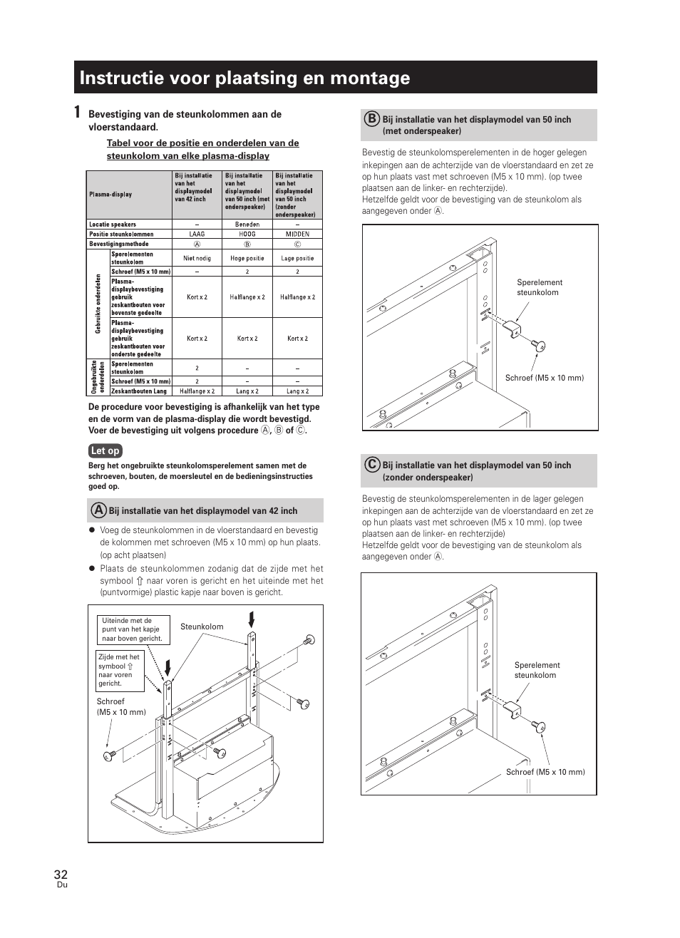 Instructie voor plaatsing en montage | Pioneer PDK-FS07 User Manual | Page 32 / 44