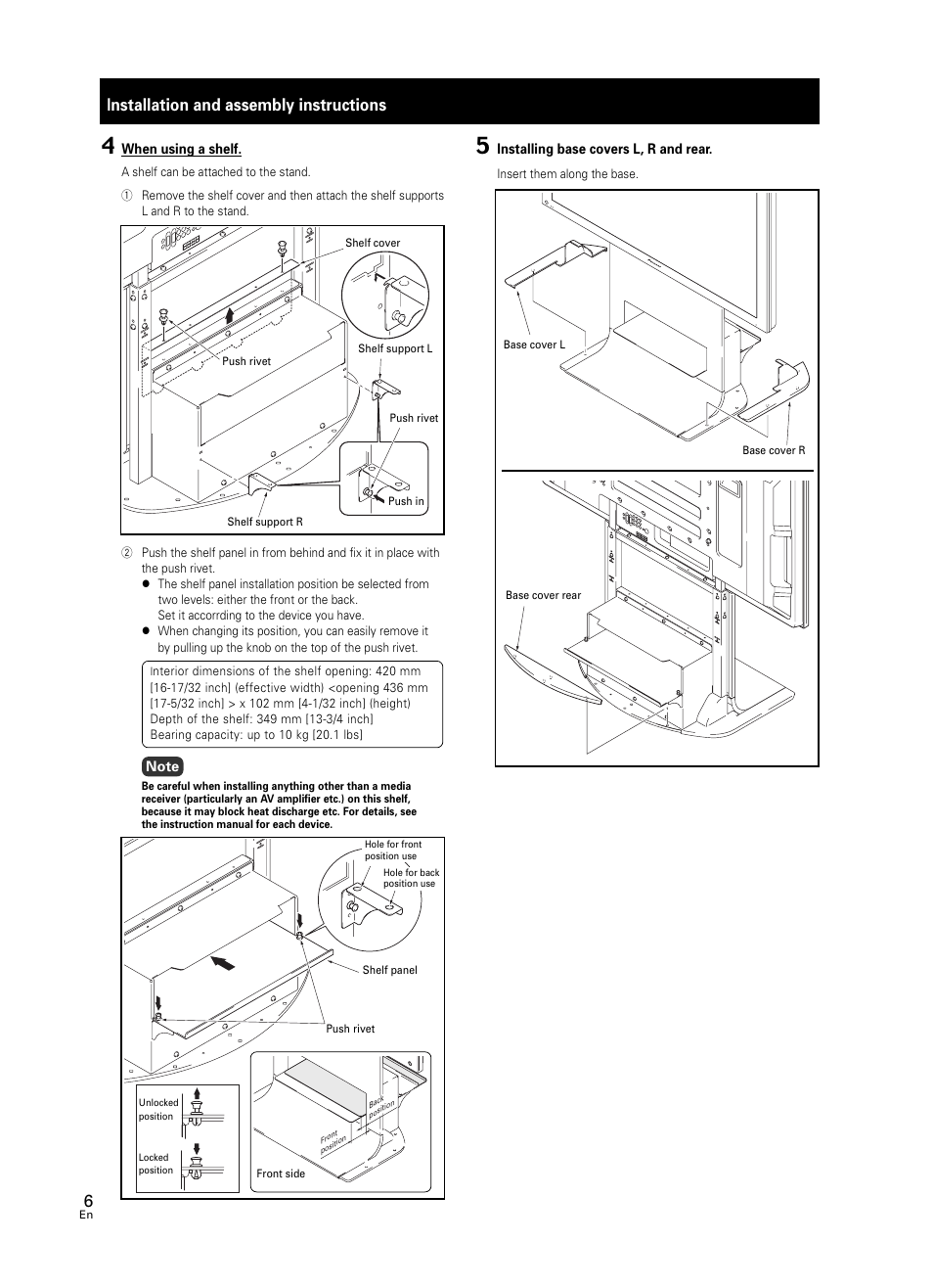 Installation and assembly instructions | Pioneer PDK-FS07 User Manual | Page 6 / 44