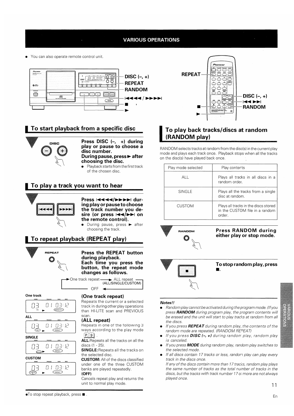 Li il | Pioneer PD-F607 User Manual | Page 11 / 20