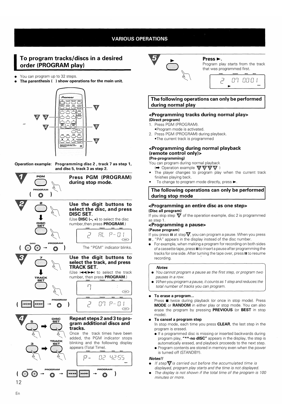 О ^ ^3^3 | Pioneer PD-F607 User Manual | Page 12 / 20