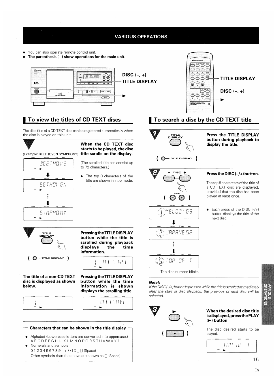 Pioneer PD-F607 User Manual | Page 15 / 20