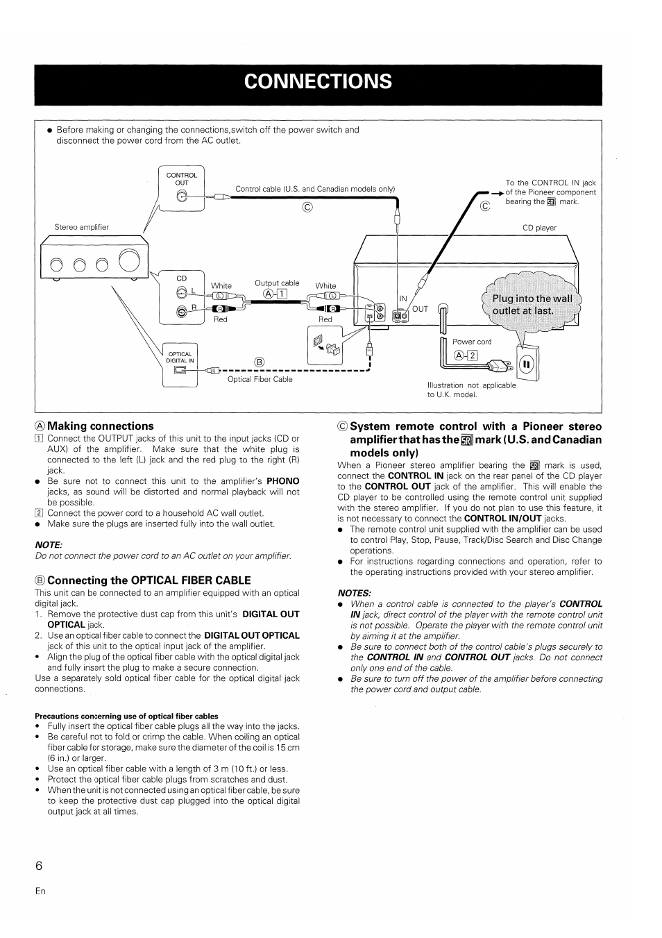 Connections | Pioneer PD-F607 User Manual | Page 6 / 20