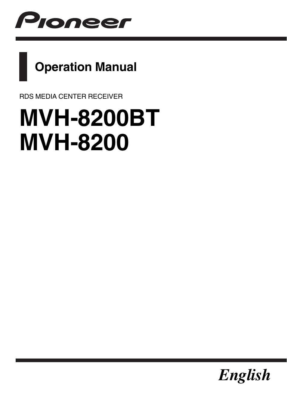 Pioneer MVH-8200BT User Manual | 48 pages