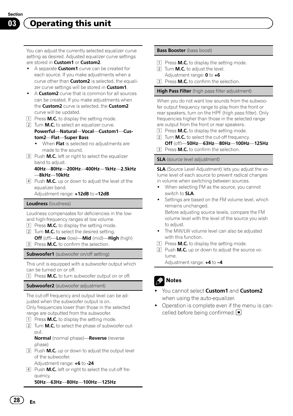 03 operating this unit | Pioneer MVH-8200BT User Manual | Page 28 / 48