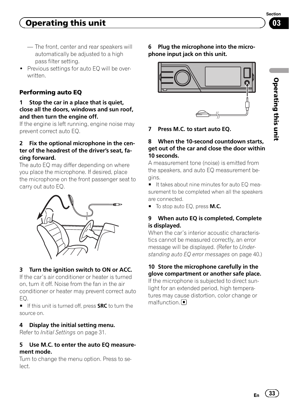 Operating this unit | Pioneer MVH-8200BT User Manual | Page 33 / 48