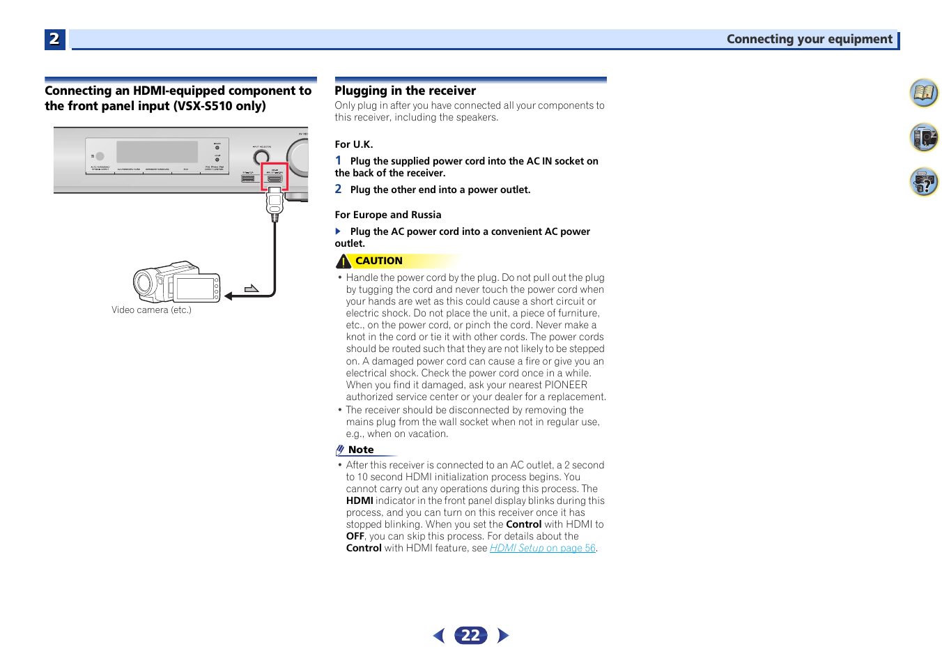 Input (vsx-s510 only), Plugging in the receiver | Pioneer VSX-S510-S User Manual | Page 22 / 65
