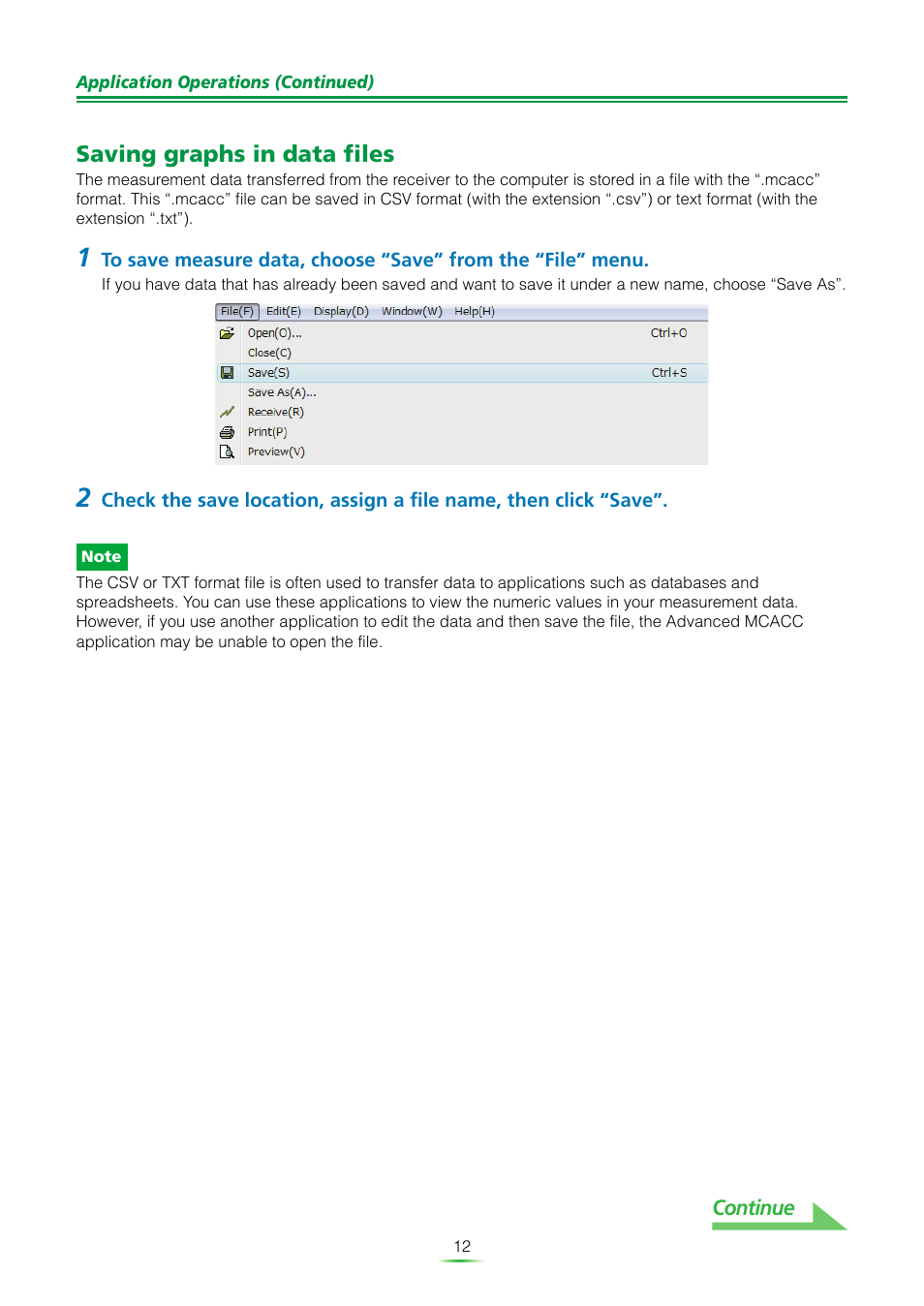 Saving graphs in data files | Pioneer VSX-921 User Manual | Page 12 / 27