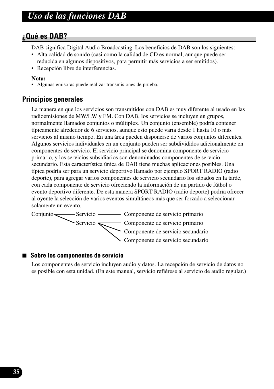 Uso de las funciones dab, Qué es dab, Principios generales | Pioneer DEH-P90DAB User Manual | Page 108 / 148