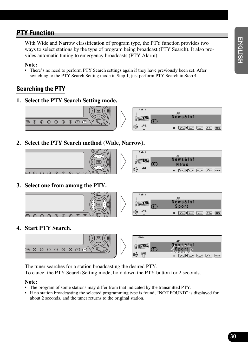 Pty function, Searching the pty | Pioneer DEH-P90DAB User Manual | Page 31 / 148