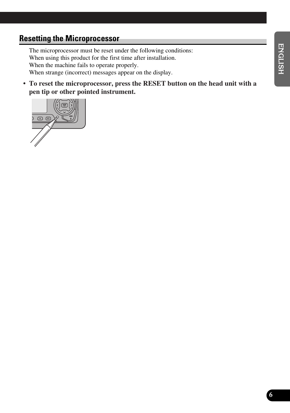 Resetting the microprocessor | Pioneer DEH-P90DAB User Manual | Page 7 / 148