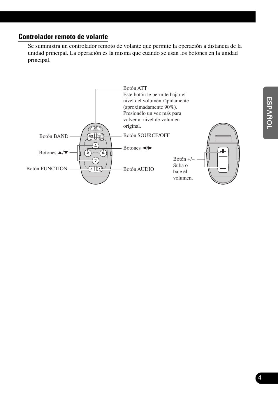 Controlador remoto de volante | Pioneer DEH-P90DAB User Manual | Page 77 / 148