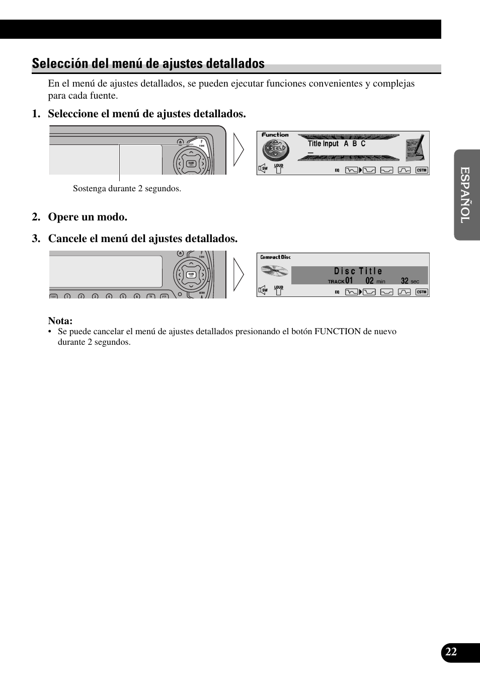Selección del menú de ajustes detallados | Pioneer DEH-P90DAB User Manual | Page 95 / 148