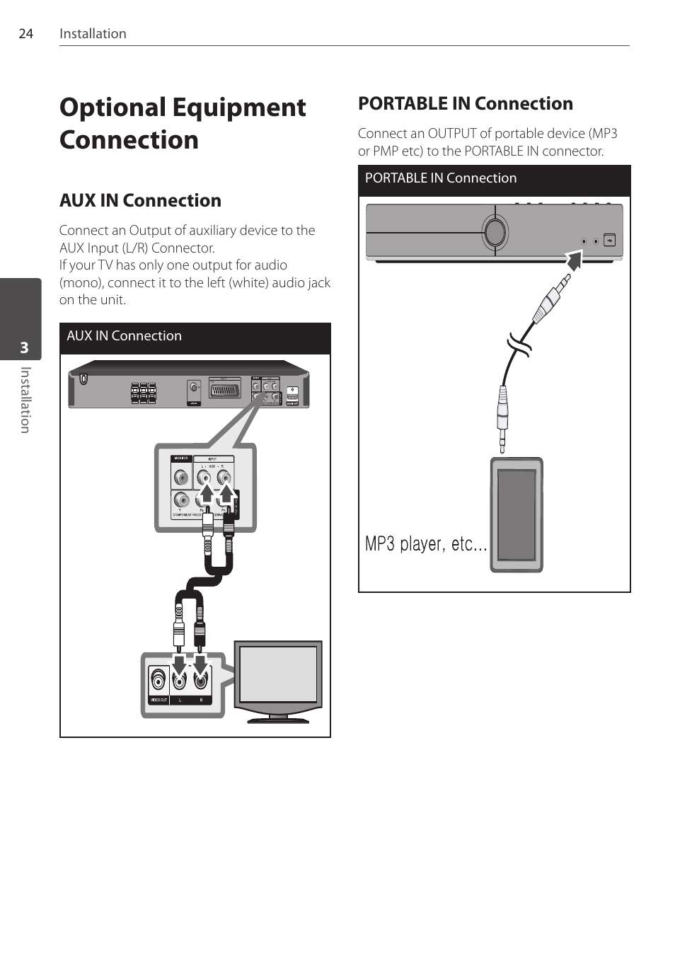 Optional equipment connection | Pioneer DCS-FS303K User Manual | Page 24 / 48