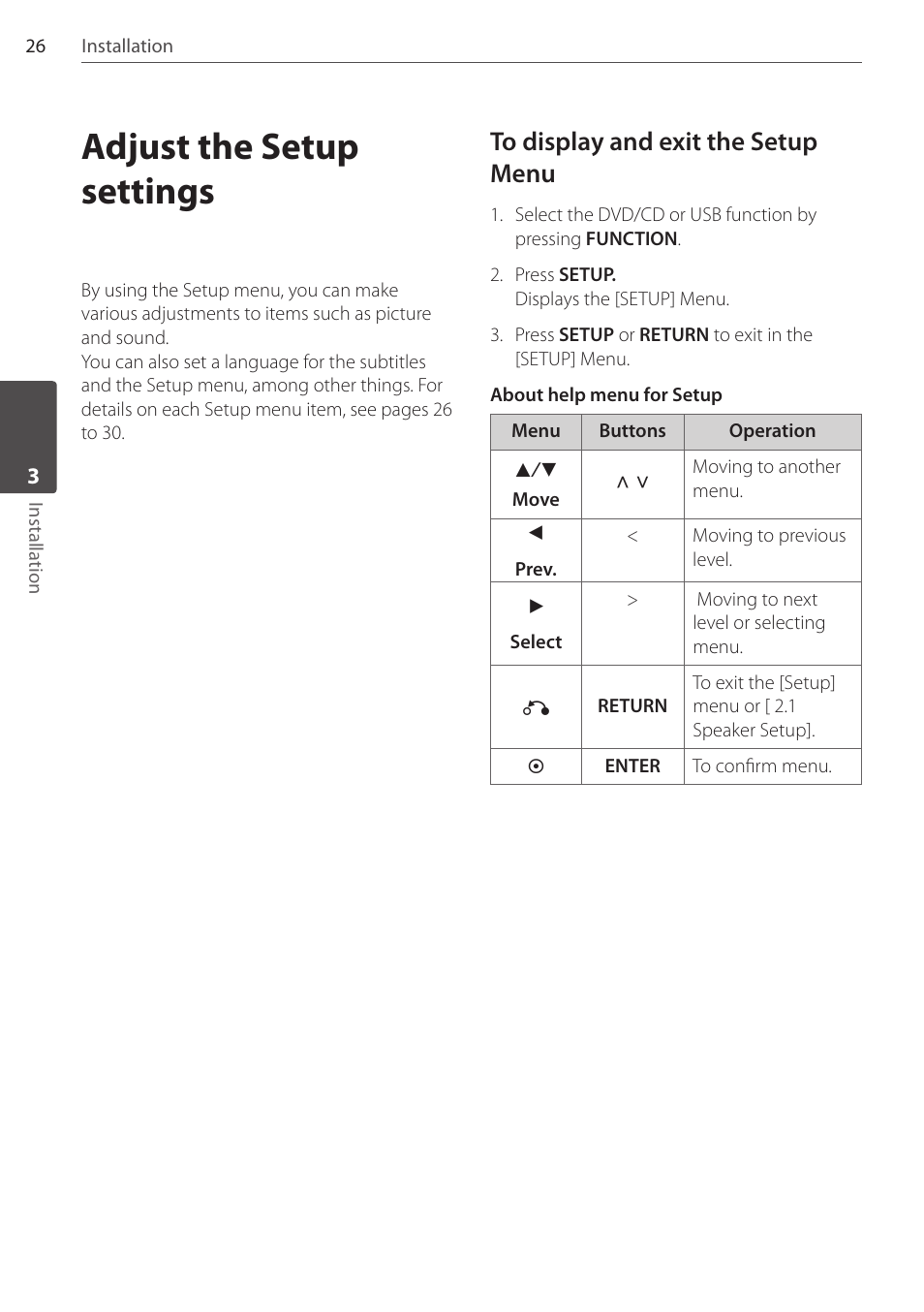 Adjust the setup settings | Pioneer DCS-FS303K User Manual | Page 26 / 48