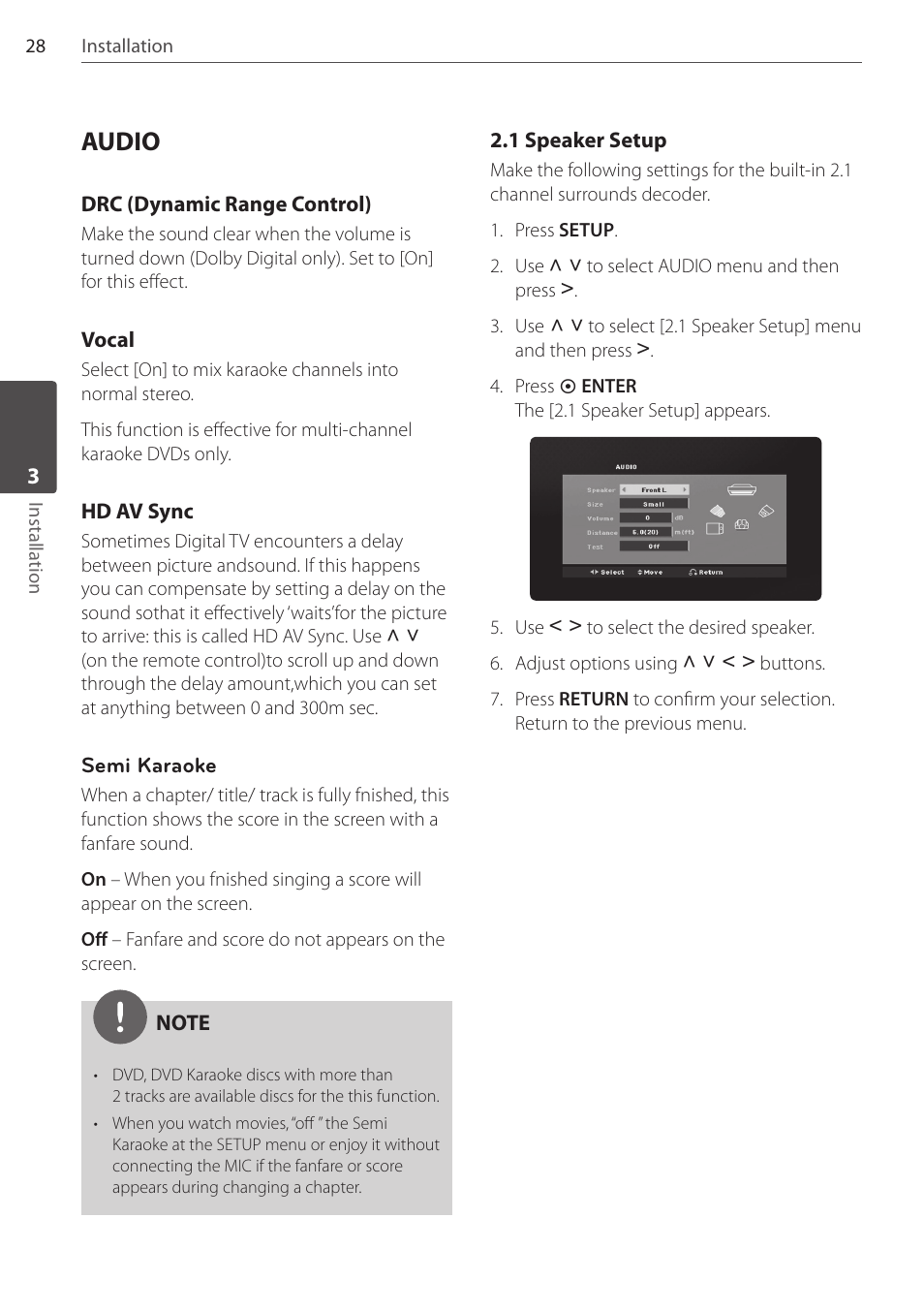 Audio | Pioneer DCS-FS303K User Manual | Page 28 / 48