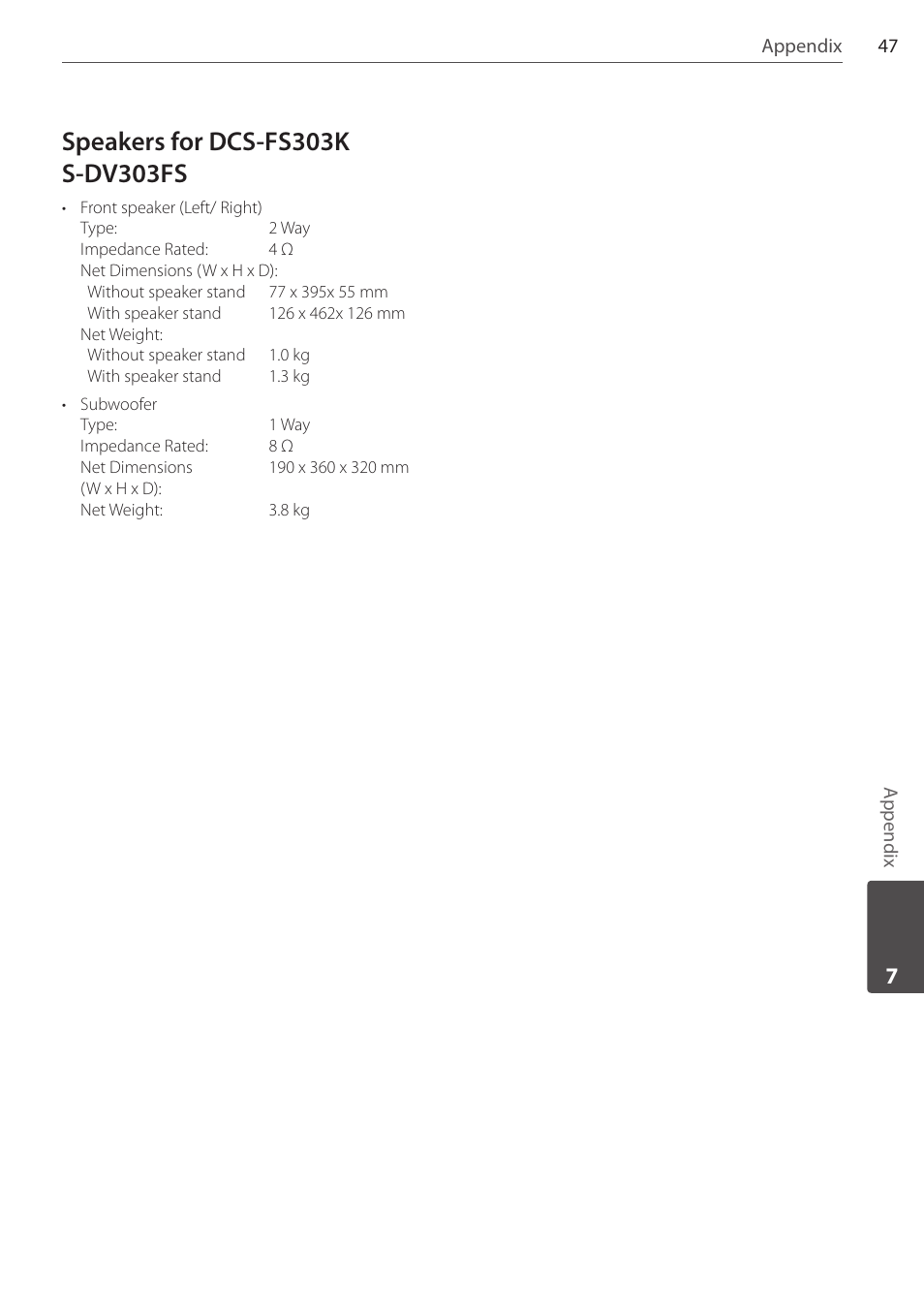 Pioneer DCS-FS303K User Manual | Page 47 / 48