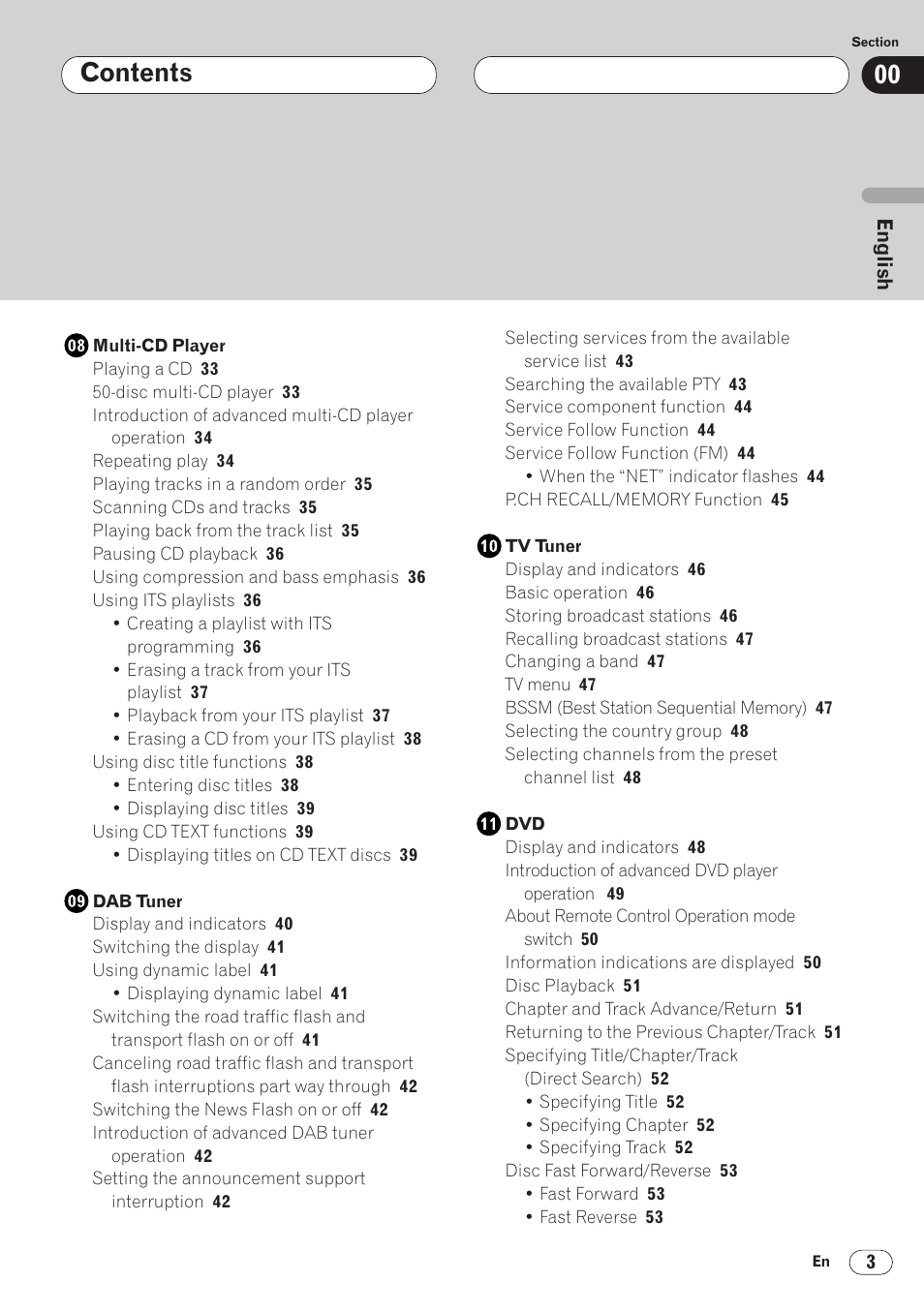 Pioneer AVH-P6400CD User Manual | Page 3 / 224
