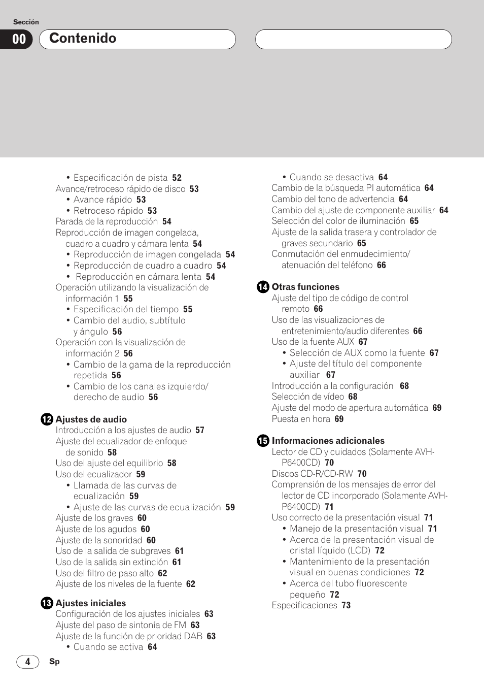 Pioneer AVH-P6400CD User Manual | Page 78 / 224