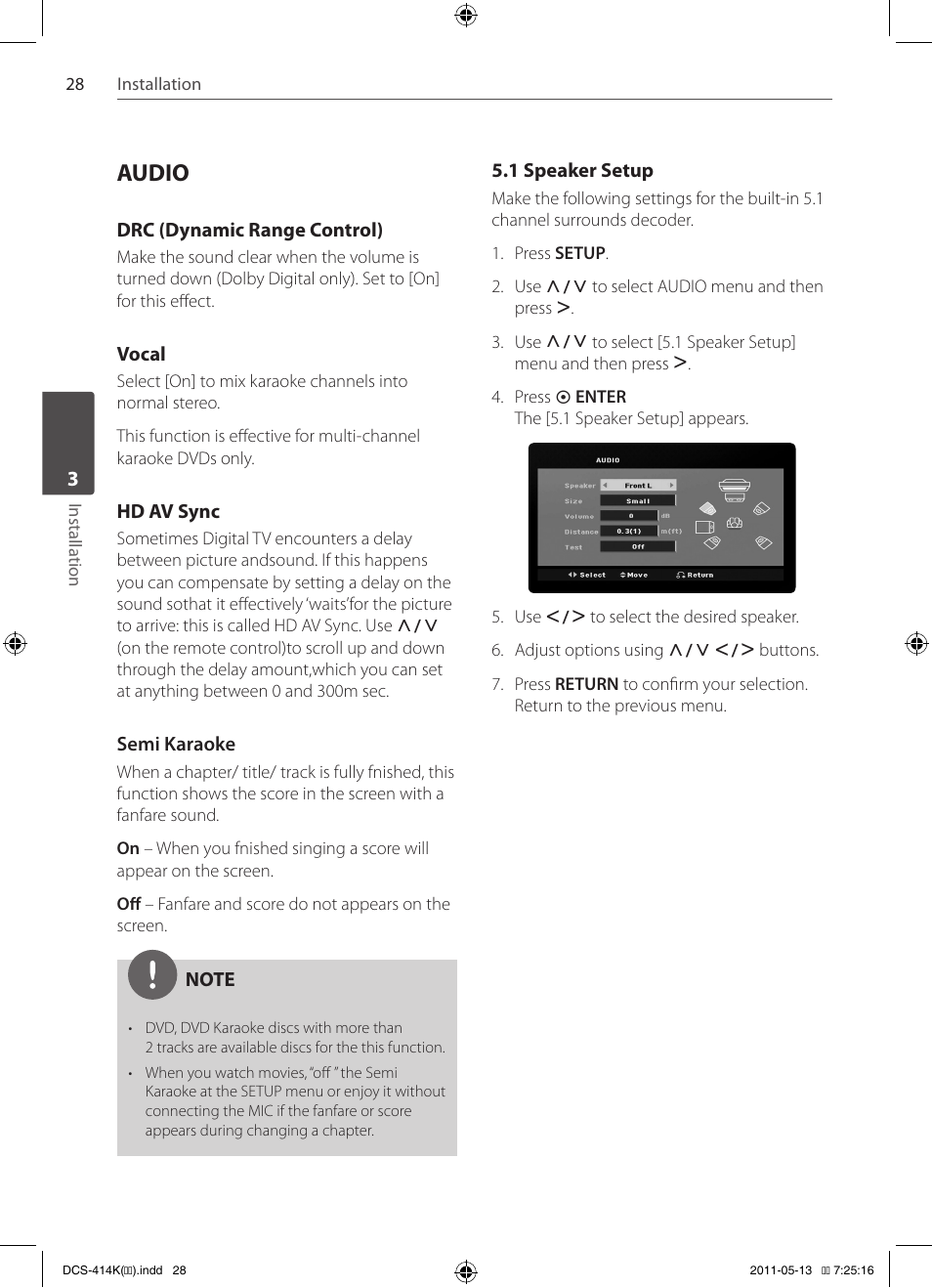 Audio | Pioneer DCS-414K User Manual | Page 28 / 48