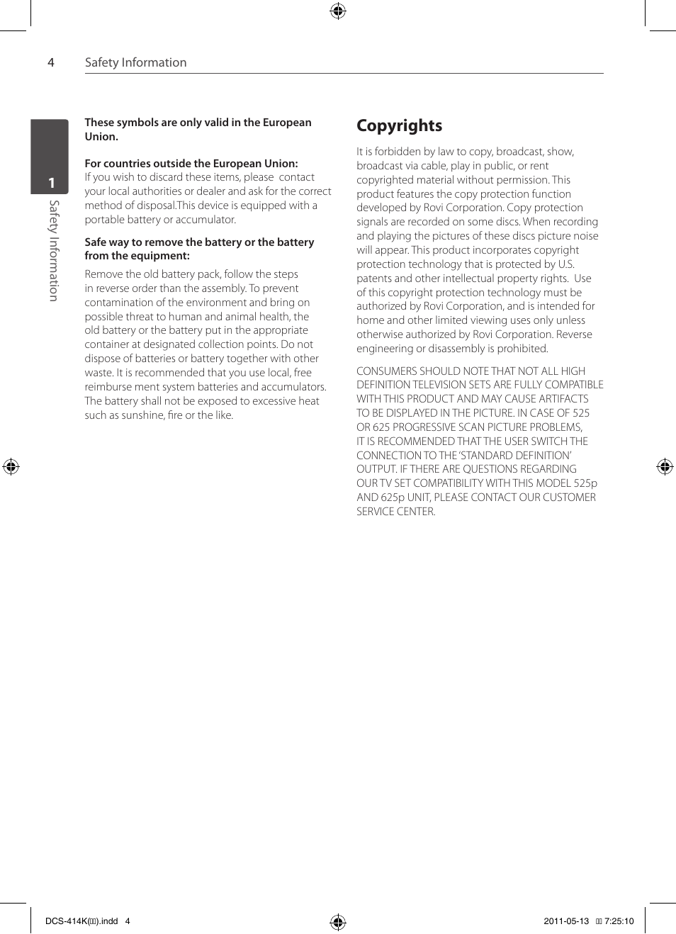 Copyrights | Pioneer DCS-414K User Manual | Page 4 / 48