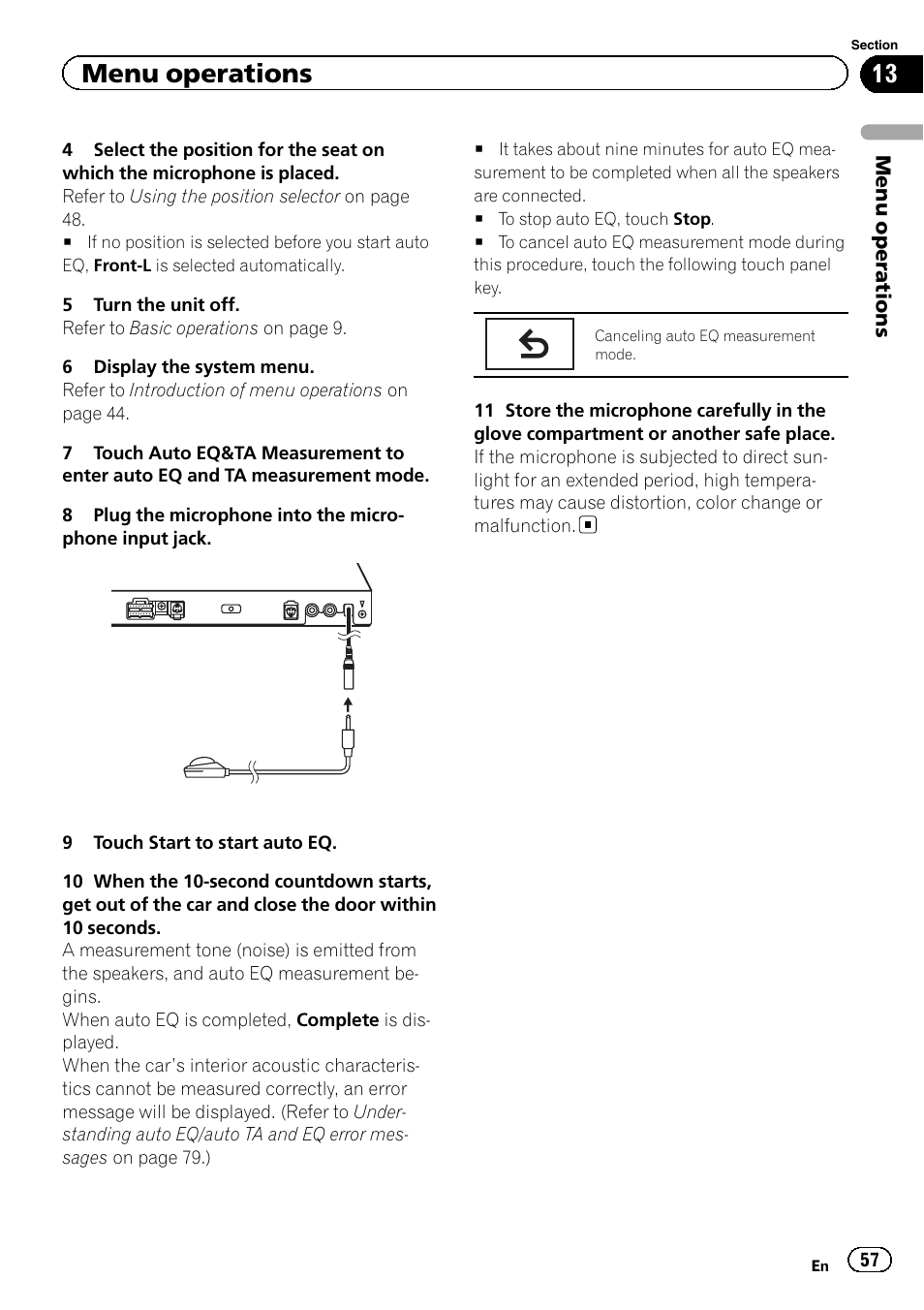 Menu operations | Pioneer AVH-3300BT User Manual | Page 57 / 96