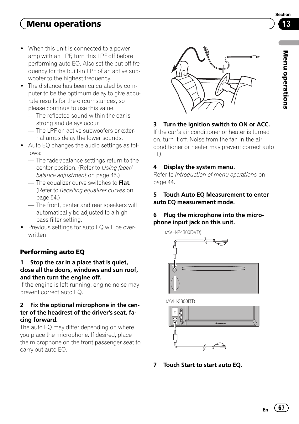 Menu operations | Pioneer AVH-3300BT User Manual | Page 67 / 96