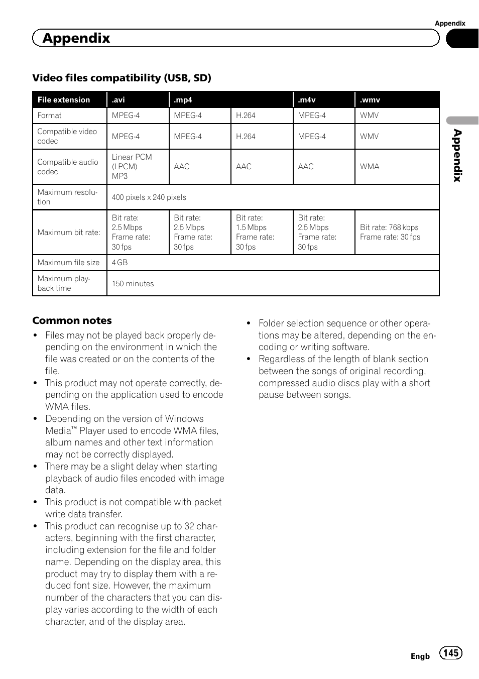 Appendix | Pioneer AVH-X8600BT User Manual | Page 145 / 156
