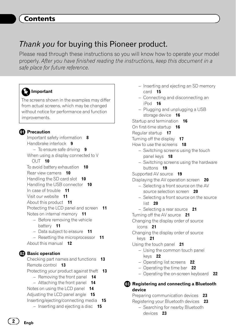 Pioneer AVH-X8600BT User Manual | Page 2 / 156