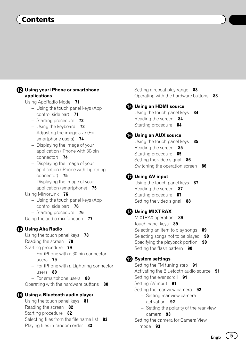 Pioneer AVH-X8600BT User Manual | Page 5 / 156