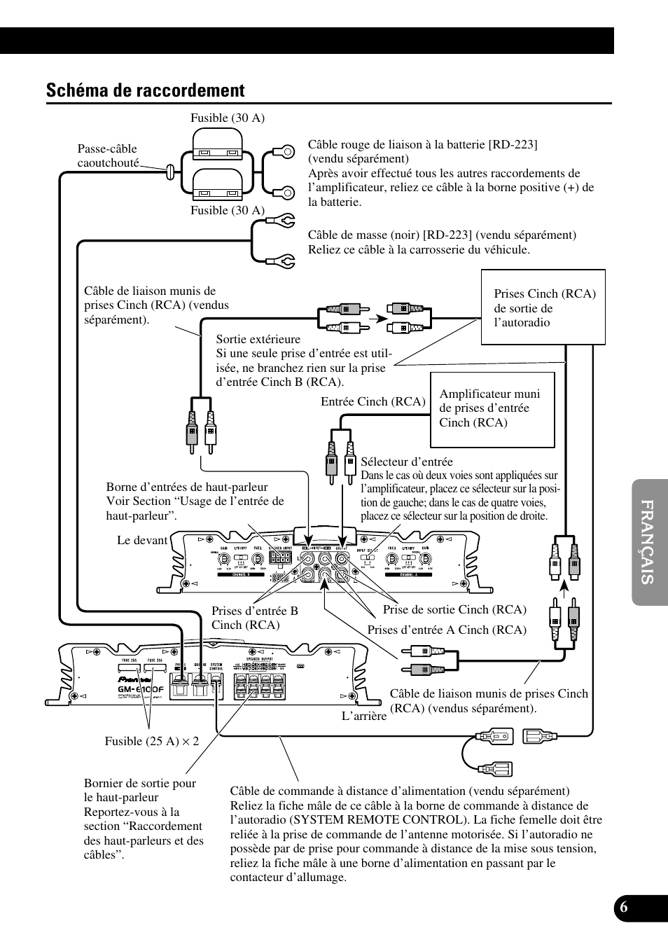 Schéma de raccordement | Pioneer GM-6100F User Manual | Page 43 / 74