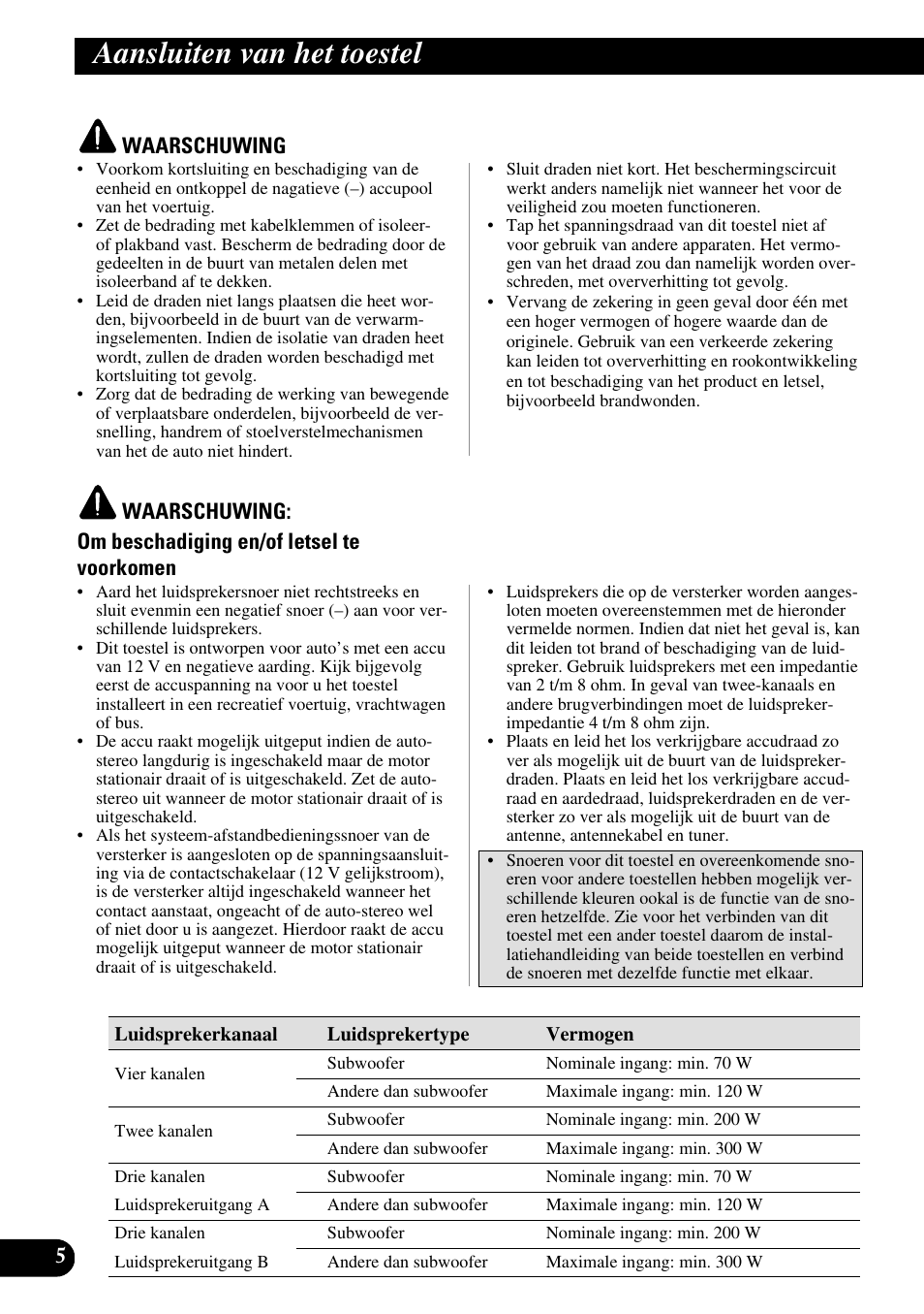 Aansluiten van het toestel | Pioneer GM-6100F User Manual | Page 66 / 74