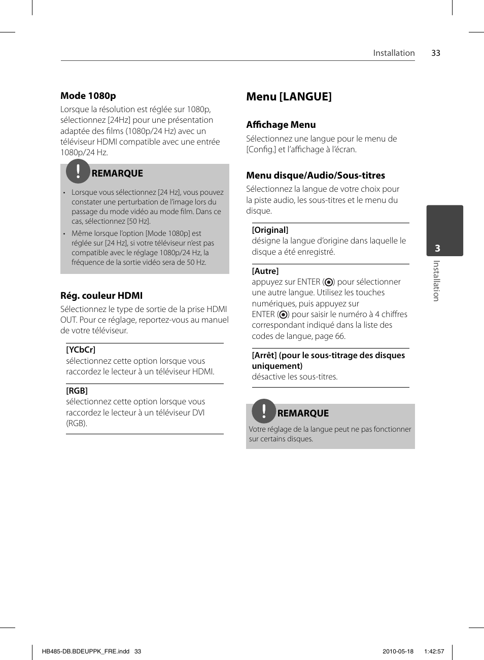 Menu [langue | Pioneer BCS-FS505 User Manual | Page 103 / 424