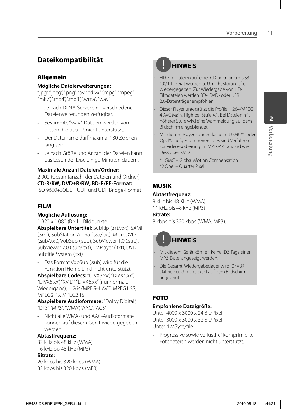 Dateikompatibilität | Pioneer BCS-FS505 User Manual | Page 151 / 424